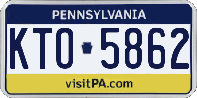 PA license plate KTO5862