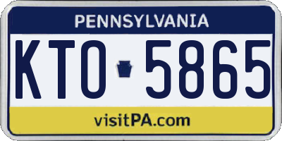 PA license plate KTO5865