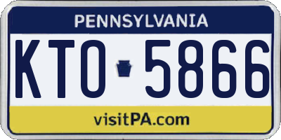 PA license plate KTO5866