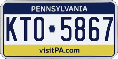 PA license plate KTO5867