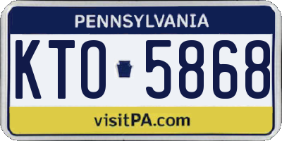 PA license plate KTO5868