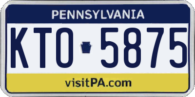 PA license plate KTO5875