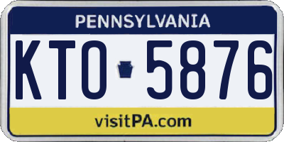 PA license plate KTO5876