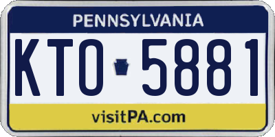 PA license plate KTO5881