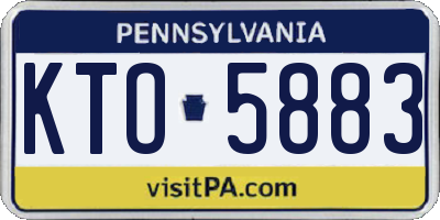 PA license plate KTO5883