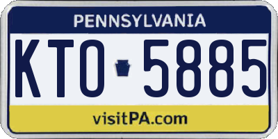 PA license plate KTO5885