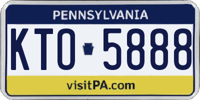 PA license plate KTO5888