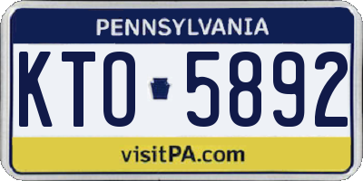 PA license plate KTO5892