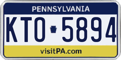 PA license plate KTO5894