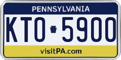 PA license plate KTO5900