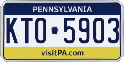 PA license plate KTO5903
