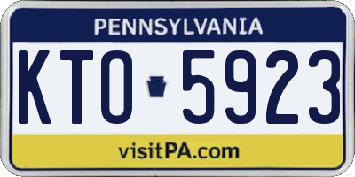PA license plate KTO5923