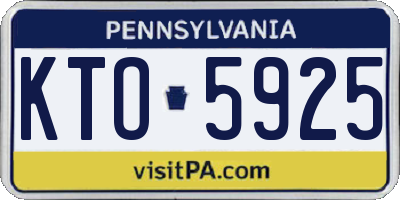 PA license plate KTO5925