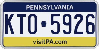 PA license plate KTO5926