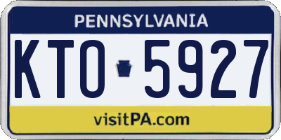 PA license plate KTO5927