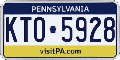 PA license plate KTO5928