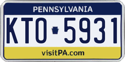 PA license plate KTO5931