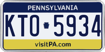 PA license plate KTO5934