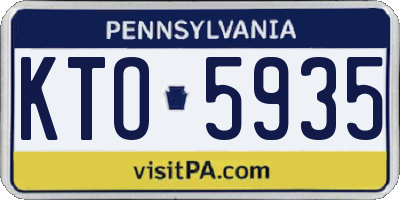 PA license plate KTO5935