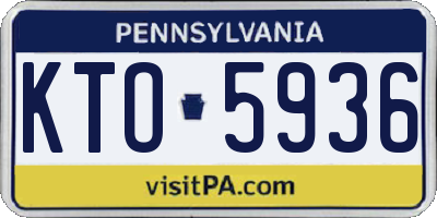 PA license plate KTO5936