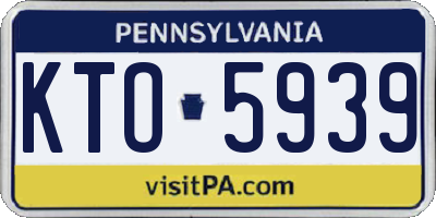 PA license plate KTO5939