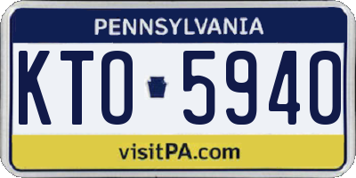 PA license plate KTO5940