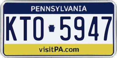 PA license plate KTO5947