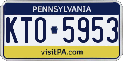 PA license plate KTO5953