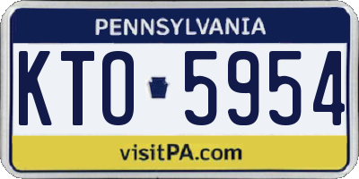 PA license plate KTO5954