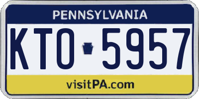 PA license plate KTO5957