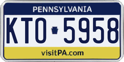 PA license plate KTO5958
