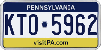 PA license plate KTO5962