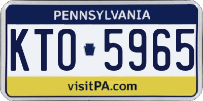 PA license plate KTO5965