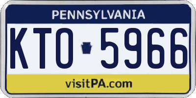 PA license plate KTO5966