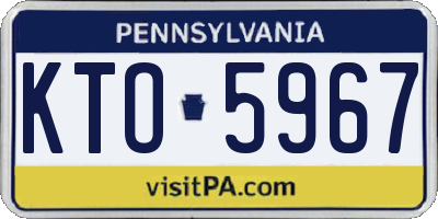 PA license plate KTO5967