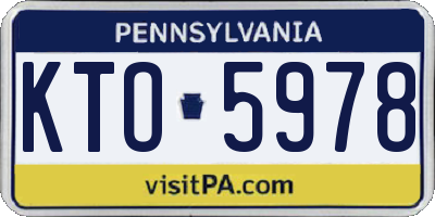 PA license plate KTO5978