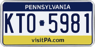 PA license plate KTO5981