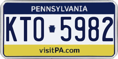 PA license plate KTO5982