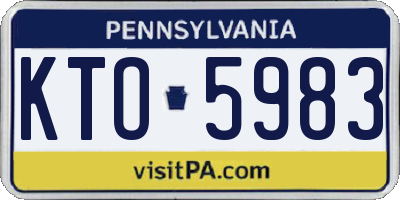 PA license plate KTO5983