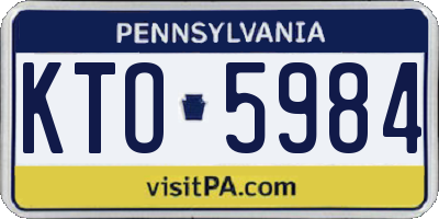 PA license plate KTO5984