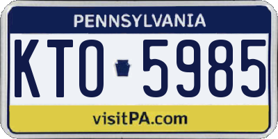 PA license plate KTO5985