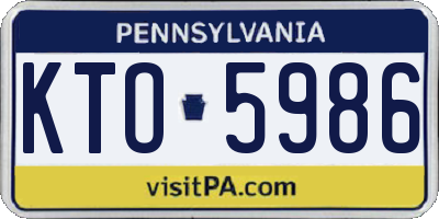 PA license plate KTO5986