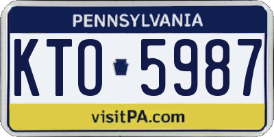 PA license plate KTO5987