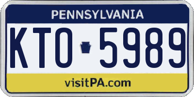 PA license plate KTO5989
