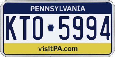 PA license plate KTO5994