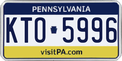 PA license plate KTO5996