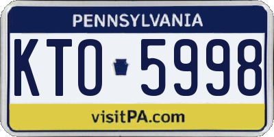 PA license plate KTO5998