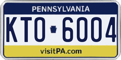 PA license plate KTO6004