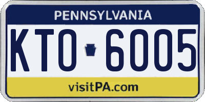 PA license plate KTO6005