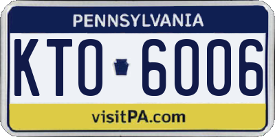 PA license plate KTO6006